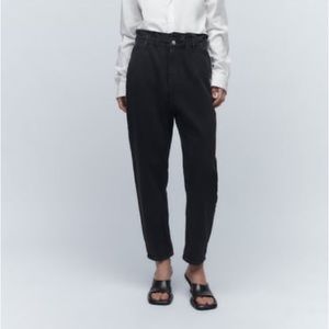 Zara paper bag black denim jeans size US 2
